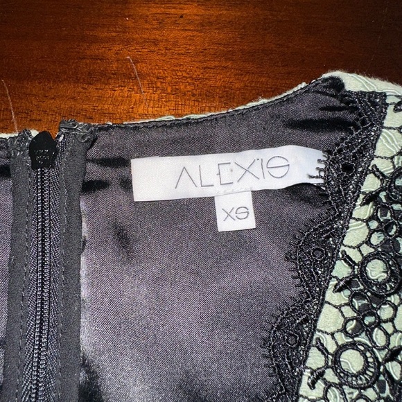 ALEXIS Peplum Lace V Neck Top in Sage - Picture 6 of 6